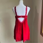 Y2K Red velvet lace babydoll dress with adjustable straps size L Size L Photo 7