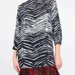 ZARA  ANIMAL ZEBRA PRINT FLOATY CONTRAST DRESS BLACK/WHITE/RED SIZE XS NEW Photo 0