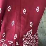 Bebop  Large Dark Red & White Print Tunic/Mini Dress w/Lace Neck and Back Photo 6