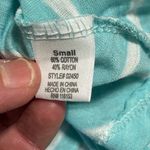 Poof! Crop Top Crochet Lace Knit Flowy Striped Aquamarine Womens Small Photo 7