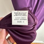 David Meister NWT  Eggplant  Ruched v-neck Longsleeve Cocktail Dress Size 2 Photo 7