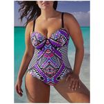 NWT SWIMSUITS FOR ALL One Piece Swimsuit Size 10 Photo 1