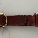 Talbots Vintage Leather Belt with Brass Buckle and Detail in Dark Brown Small Photo 5