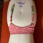 Victoria's Secret Victoria’s Secret Pink Lace and Green Ribbon Garter Belt Sz XS/S Photo 1