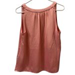Donna Karan Pink Charmeuse Textured Sleeveless V Neck Lined Blouse Top Medium Photo 8
