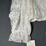 For Love & Lemons  Loretta Cropped Blouse Womens XL White Lace Floral Top NWT Photo 11