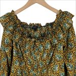 J.Crew  Ratti Elephant Print off the Shoulder Top Blouse in Yellow Size 4 Photo 3