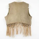 Styleworks Womens Vintage 90s Western Suede Fringe Vest Embellished Size XL Tan Photo 6