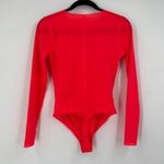 Fabletics NWT‎  x Yitty Mesh Me Smoothing LS Sheer Bodysuit Neon Pink Small Photo 6