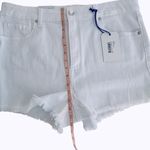 Eunina  High Rise Cut Off Lulu Short High Rise Stretch in Coco White, Size XL Photo 8