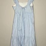 Gal Meets Glam NWT  Jasmine Blue Striped Ruffle Tiered Maxi Dress Photo 5