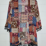 JODIFL  Patchwork Kimono with Tassles, Women's.‎ Size: S Photo 0