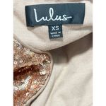 Lulus Lulu’s‎ My Muse Rose Gold Sequin Maxi Dress Gown Criss Cross Back Sleeveless XS Photo 3