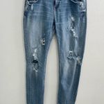 ZARA  Light Wash Blue Distressed Ripped MOM Jeans Size 4 Photo 0