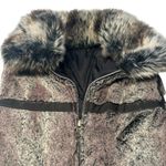 Dress Barn Women’s M Faux Fur Reversible Puffer Vest Brown Black Trendy Mob Wife Photo 6