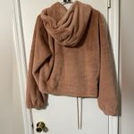 Active USA  blush pink faux fur hoodie Large Photo 4