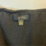 AFRM Bodysuit Black Ribbed Off Shoulder Long Sleeve Bodysuit Sz S EUC Photo 5