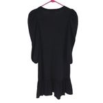 Nation Ltd Womens V-Neck Puff Sleeve Ruffled Hem Mini Dress Black Size XS NWT Photo 4