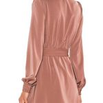 NBD Mauve Wrap Mini Dress SMALL Satin Deep V Cocktail Revolve Career $218 NEW Photo 1