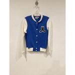 WeSC Virginia Jacket Womens Small Fleece Varsity Bomber Letterman Blue Photo 1