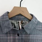 Free People  Womens Cropped Cutie Plaid Button Front Batwing Shirt Size XS Photo 4