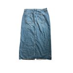 Madewell  Denim Mid-Rise Maxi Skirt Womens 30 Blue  Jean Front Slit Faded Photo 5