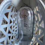 Bommilel sz 8 silver shinny glitter‎ cutout ankle Y2K open toe heels Photo 6