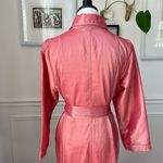 Isabel Riera Handmade Salmon Pink Iridescent Shirt Dress Midi $550 M Size M Photo 9