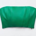 ZARA NWOT  green faux leather corset top Photo 0