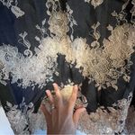 Linea Black and Tan Lace Blouse Size 18 Photo 6