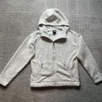 The North Face Woman's Medium White/Light Heathered Gray Sherpa Jacket Full Zip Photo 0