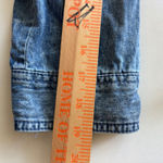 American Eagle Cropped Denim Shirt Jacket Acid Wash Frayed Hem L/XL Blue Size L Photo 5