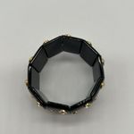 Joan Rivers  Signed Black Lucite Expanding Bracelet with Rhinestone Embellishment Photo 3