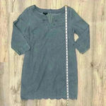 Talbots  Women’s Blue Jean Cotton Denim 3/4 Sleeve Scallop Shift Dress Size 6 Photo 6