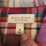 Sonoma  plaid long sleeve button down shirt Size womens medium Photo 2