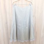 Chadwick's Womens Linen Midi Skirt Size 14 Beige Lace Trim Cottage Boho Classic Romantic Photo 4