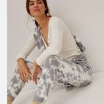 Anthropologie Janelle Waffle Tie Dye Joggers in Sharkskin Size Medium Photo 0