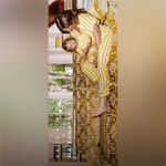 Katie Kime Retro Stripe Citrus Pajama Pants Set Yellow Stripe Small Photo 2