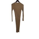 ATM Anthony Thomas Melillo Silk Wide Rib Long Cardigan Sweater Tan Small Brown Photo 5