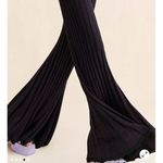 Free People NEW Lady Luck Jumpsuit knit wide leg pleated dark purple, XS Photo 5