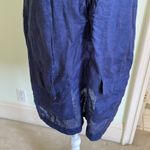 Equipment  Knox Corset Linen Short Sleeve Blue Shirt Lace Up Short Dress Sz Small Photo 4