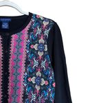 Doncaster Cardigan Womens XS Multicolor Paisley Print Button 3/4 Sleeve Sweater Photo 2