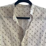 Billy Reid Women’s Oversized Bird Print Cotton Button Down Shirt White XS Photo 5