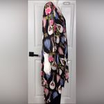 Cousin Earl Floral and Instrument Print Kimono Robe Black Size M Photo 2