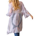 Rachel Zoe BOHO PERIWINKLE BLUE LAVENDER MESH NET LACE KIMONO DUSTER CARDIGAN OS Photo 0