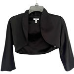 Cache  Satin Bolero Womens Jacket Size XS Open Front Crop 3/4 Sleeve Lapel Photo 0