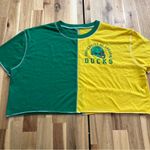 University of Oregon Ducks Half & Half Cropped Tee Green Yellow Women’s Size undefined Photo 2