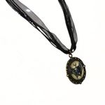 Handmade Gothic Victorian "Wings of the Departed" Goth Skeletal Bat Ribbon Necklace Photo 2