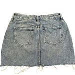 PacSun Distressed Frayed Raw Hem Mini Denim Jean Skirt Size 26 Photo 2