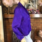 VINTAGE 1980'S PETITES BY ANN HILL PURPLE BROCADE BLOUSE (MP) Size undefined Photo 4
